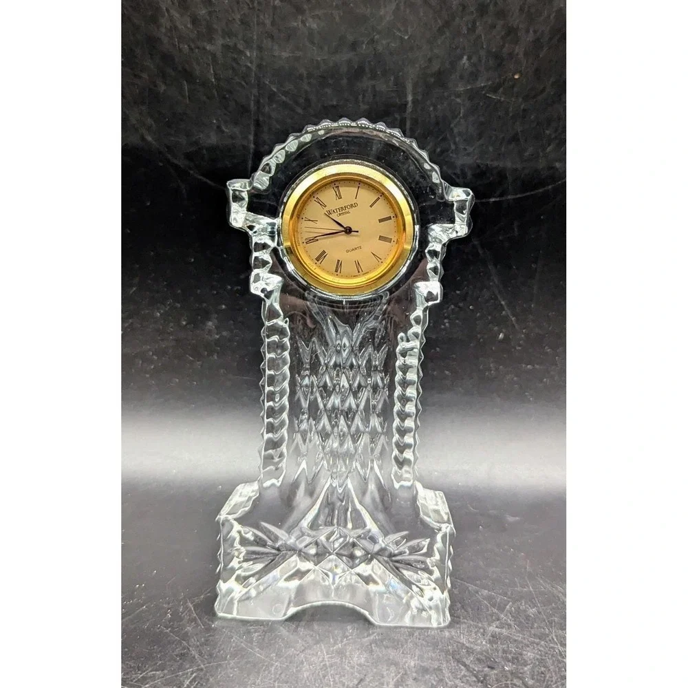 Vintage Waterford Crystal Grandfather Clock Desk Clock Ireland Vintage Untested